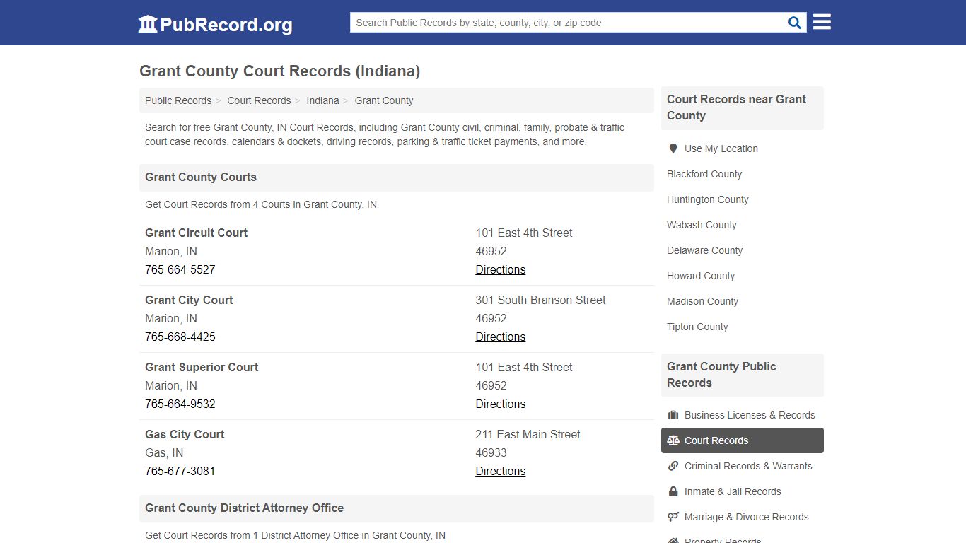 Free Grant County Court Records (Indiana Court Records)