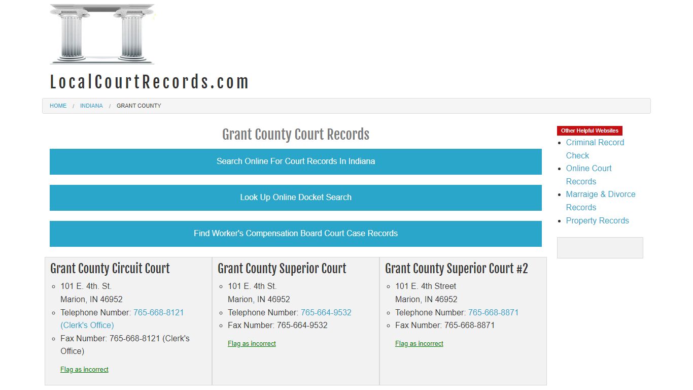 Grant County Court Records - Indiana