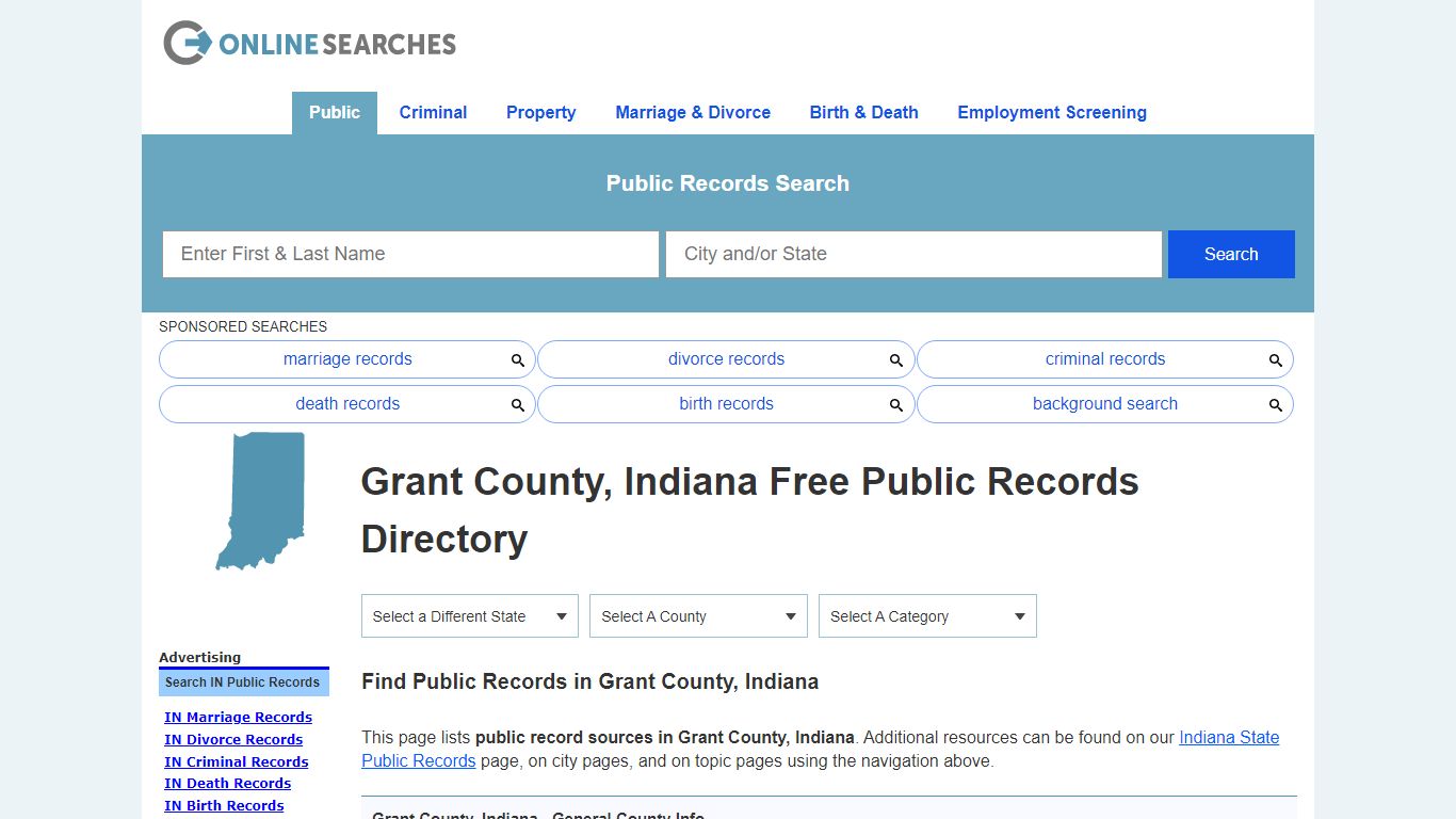 Grant County, Indiana Public Records Directory